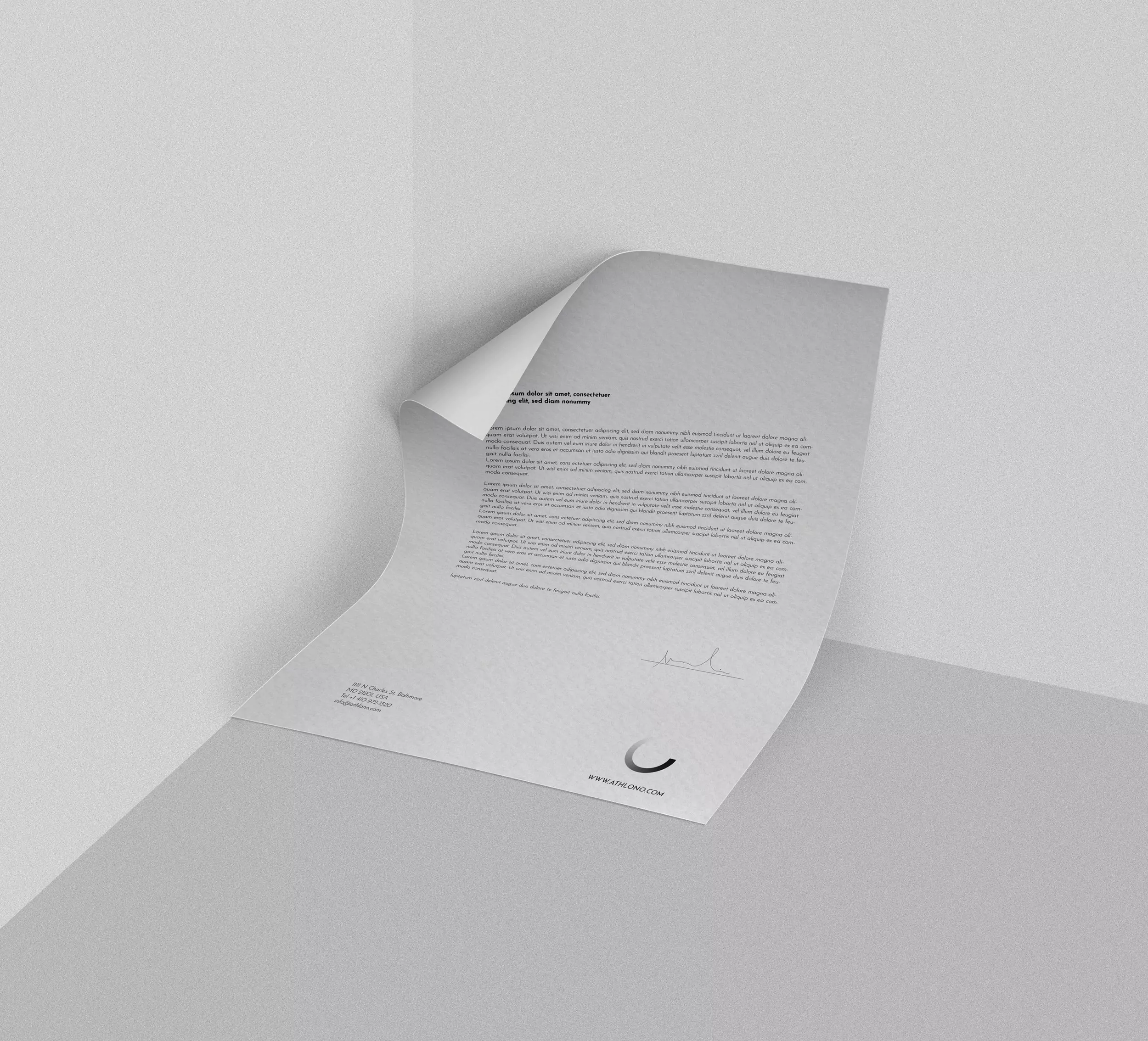 Athlono Brand Identity - Letterhead Design