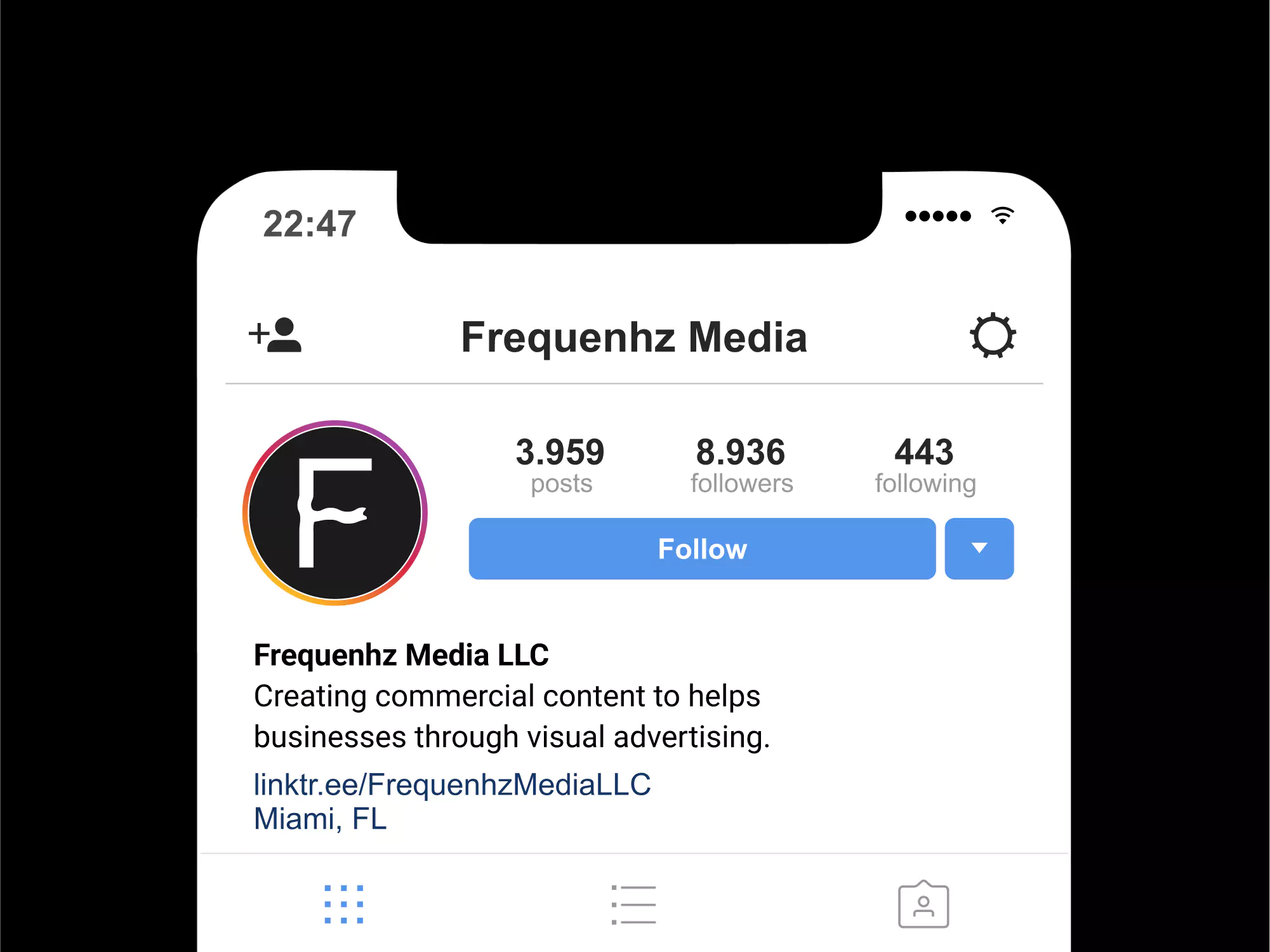 Visual Identity for Frequenhz - Instagram Profile