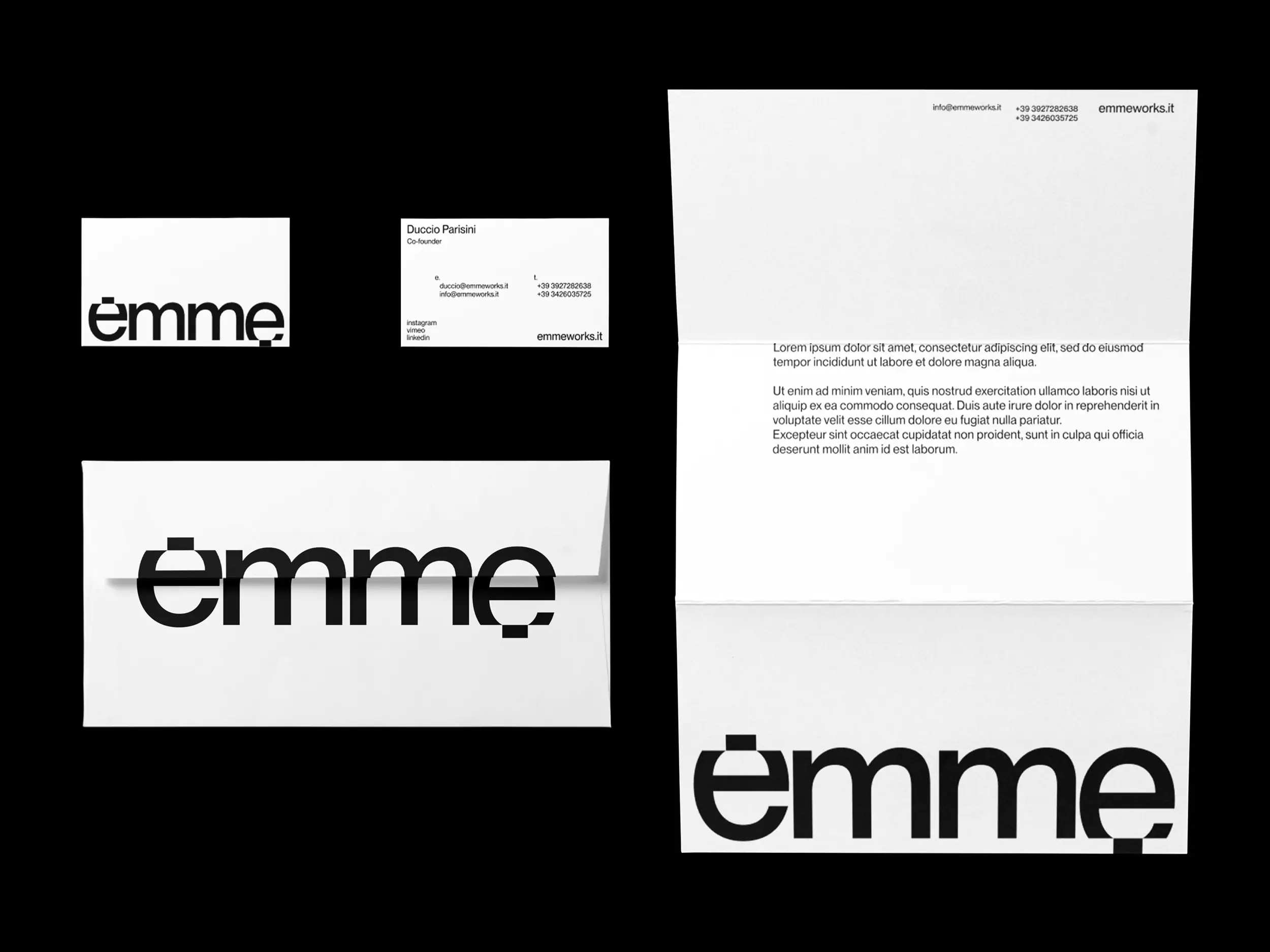 Visual Identity for Emme - Corporate Stationery Design