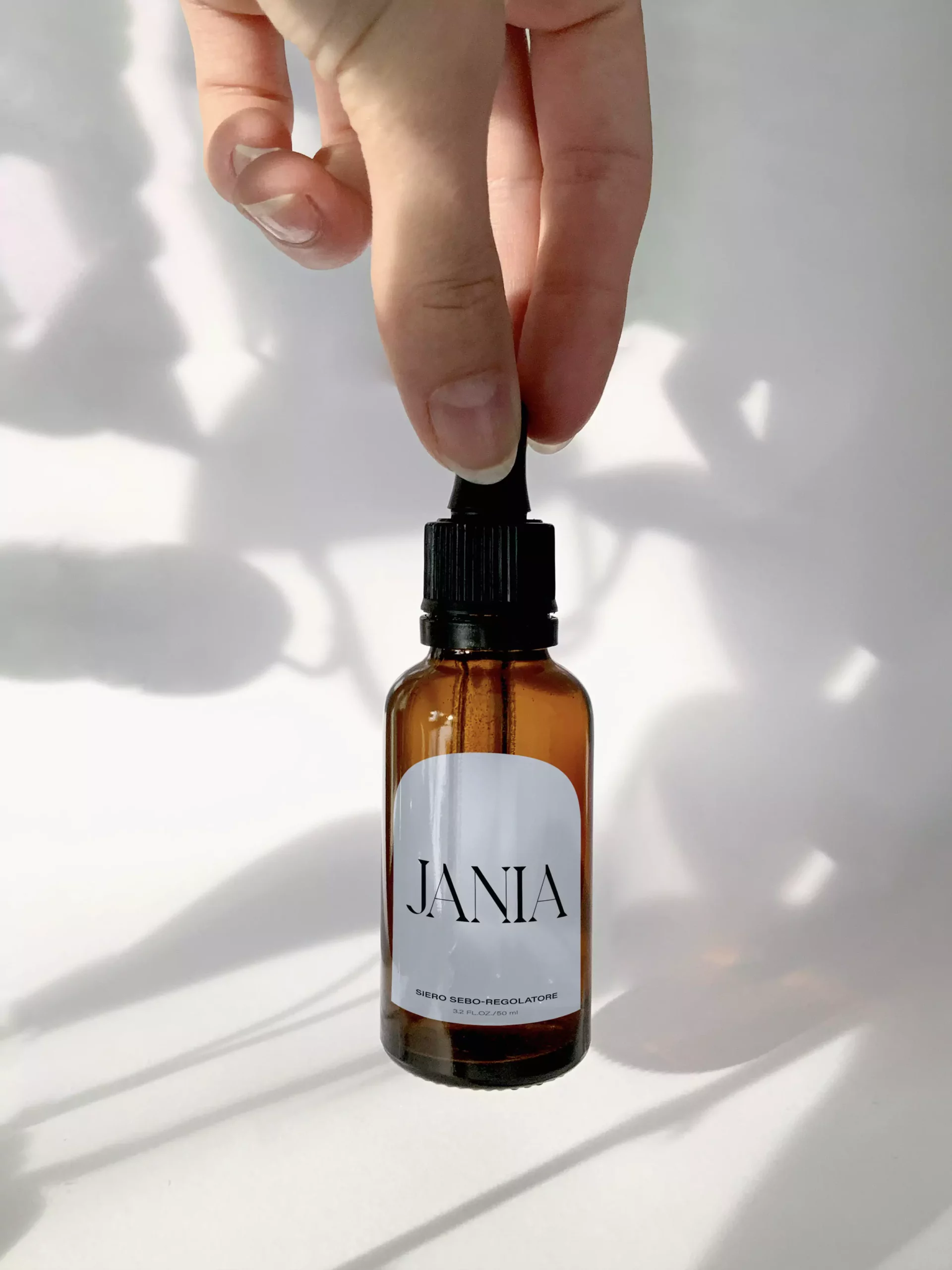 Brand Identity for Jania - Amber Dropper Packaging Design