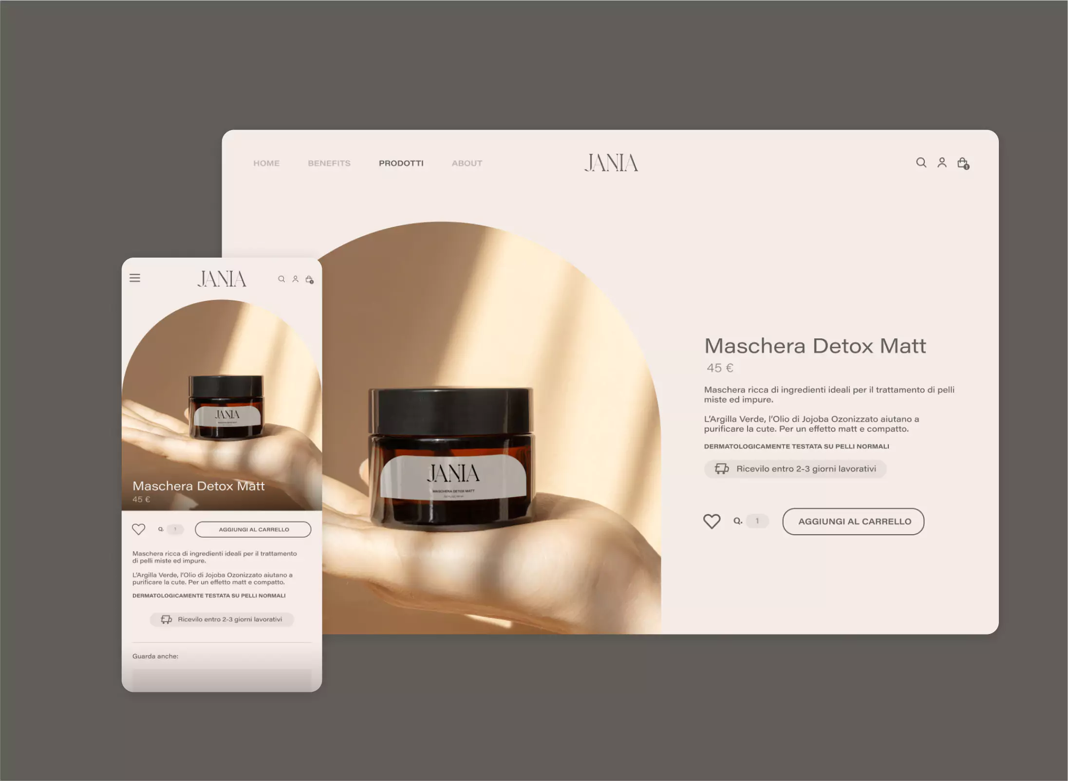 Brand Identity for Jania - Website Product Pages Design