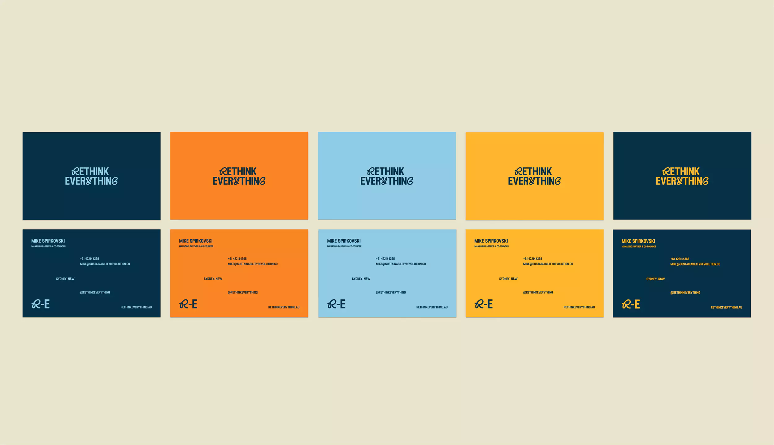 Visual Identity for Rethink Everything - Business Card Designs