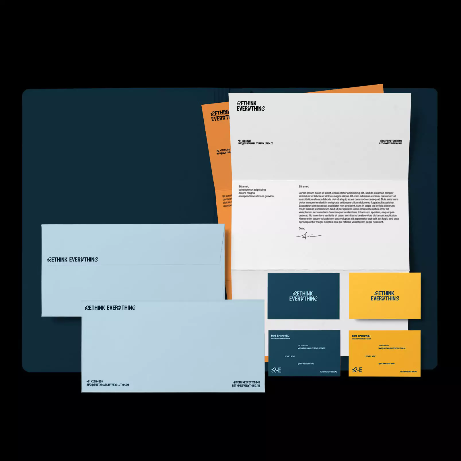 Visual Identity for Rethink Everything - Corporate Stationery Design